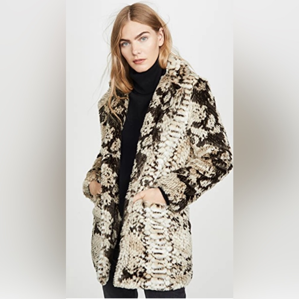 Apparis Sydney Print Faux Fur Coat XS